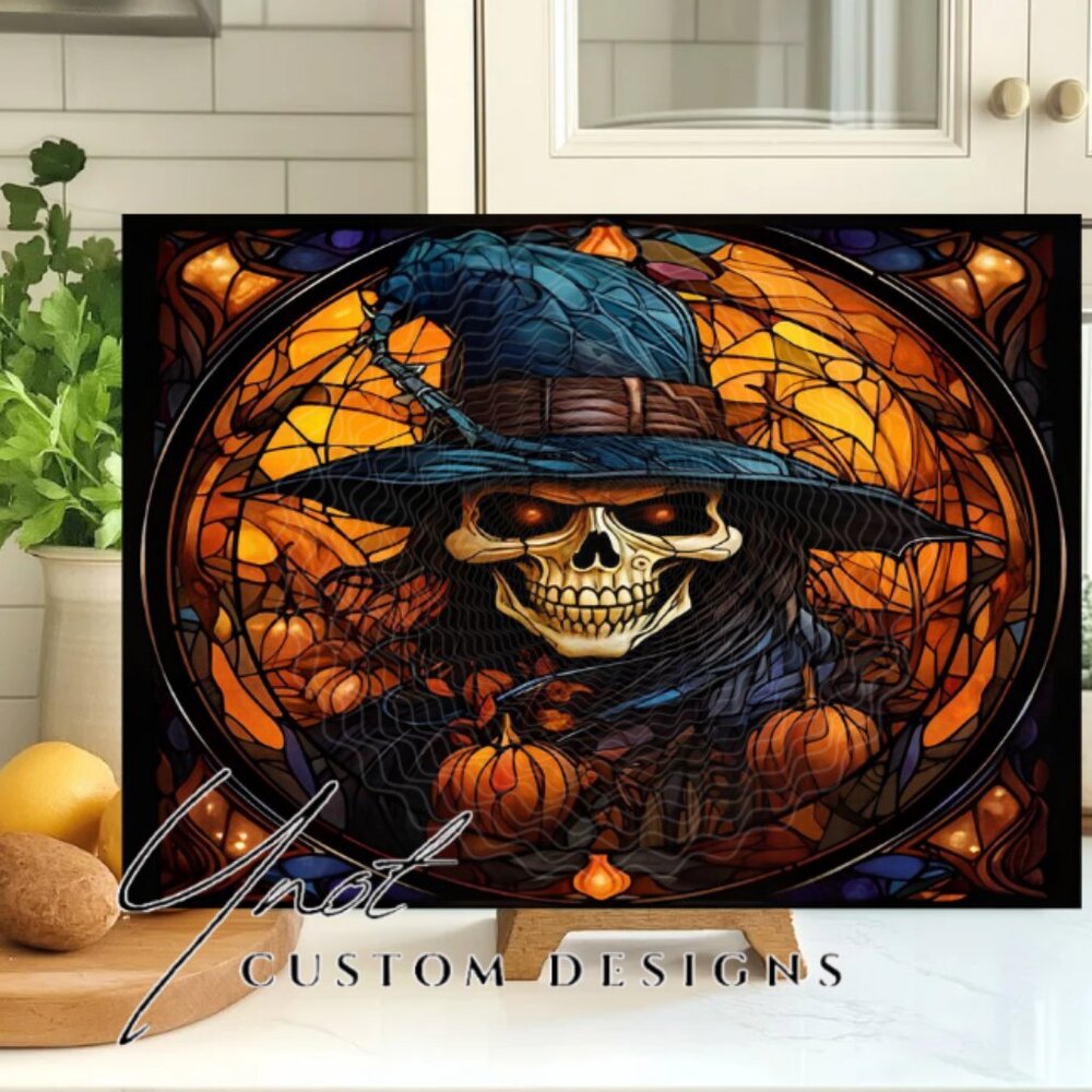 Halloween Witch 11 x 7.86 Glass Cutting Board